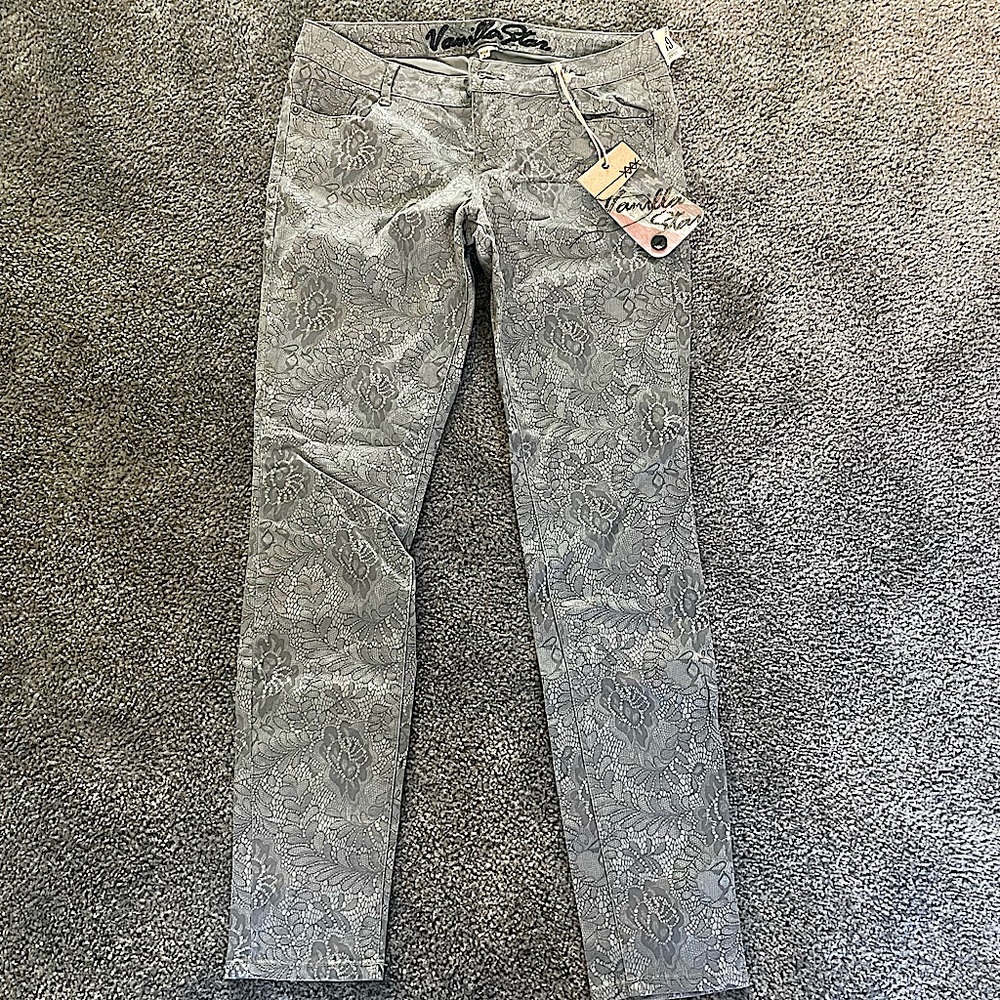 Lace print jeans, size 9